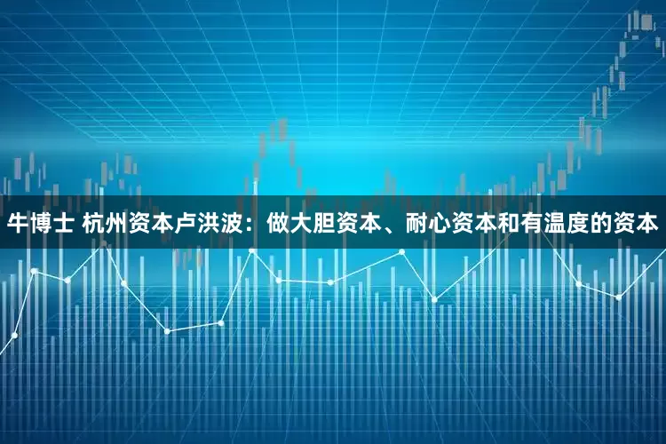 牛博士 杭州资本卢洪波：做大胆资本、耐心资本和有温度的资本